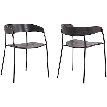 Wood and Metal Modern Dining Room Chairs 