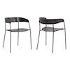 Armen Living Perry Wood and Metal Modern Dining Room Chairs 