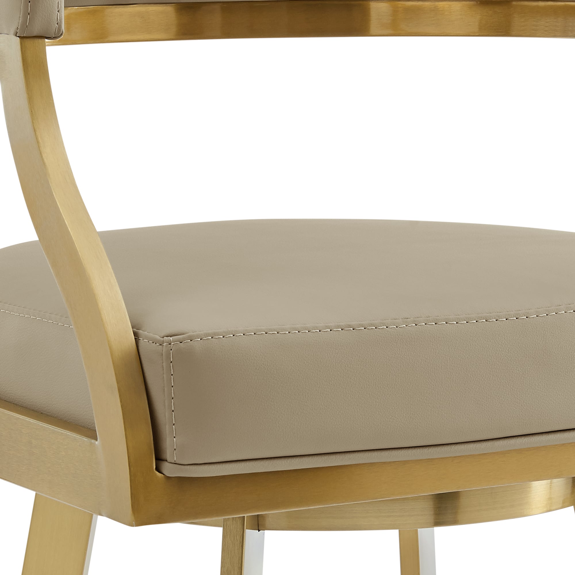 Armen Living Saturn Gold Stainless Steel Swivel Barstool