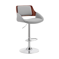 Contemporary Adjustable Faux Leather Bar Stool