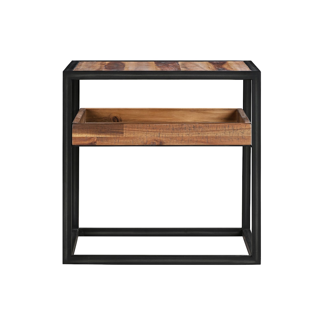 Armen Living Ludgate Square Acacia End Table