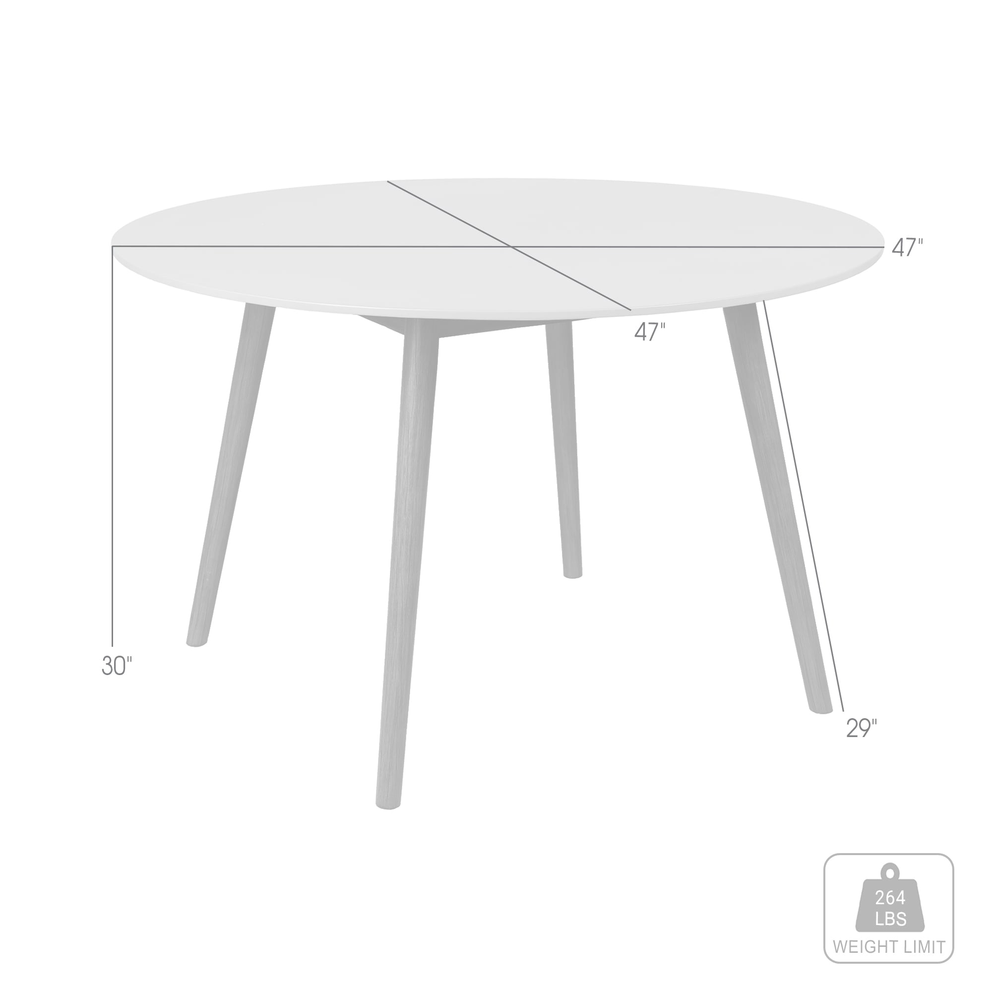 Armen Living Kylie 47" Round Outdoor Dining Table