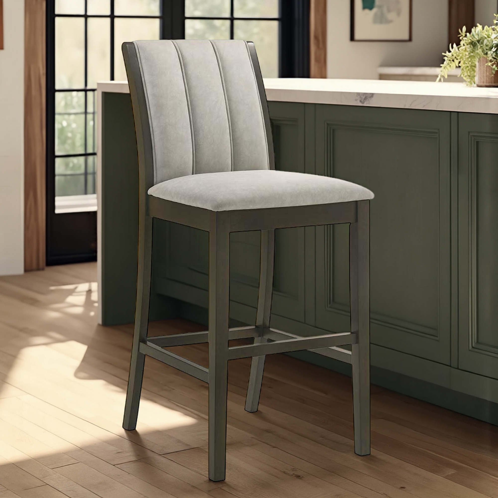 Armen Living Nolan Full-Back Upholstered Counter Stool