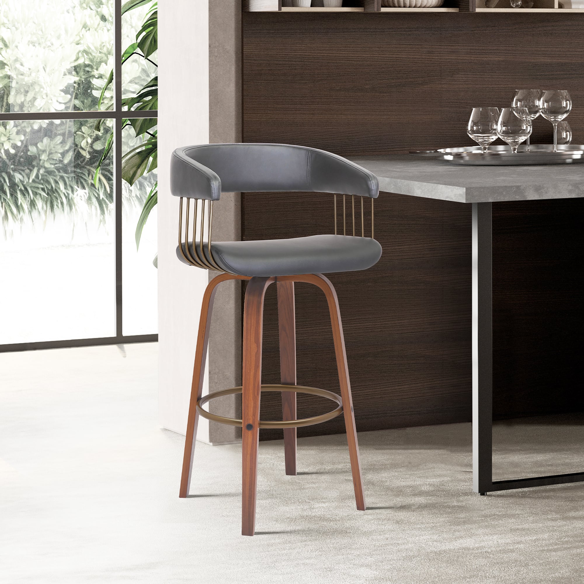 Armen Living Topanga Swivel Bar Stool