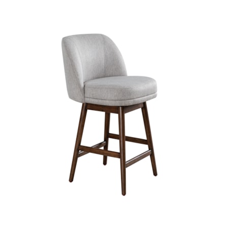 Upholstered Solid Wood Swivel Counter Stool