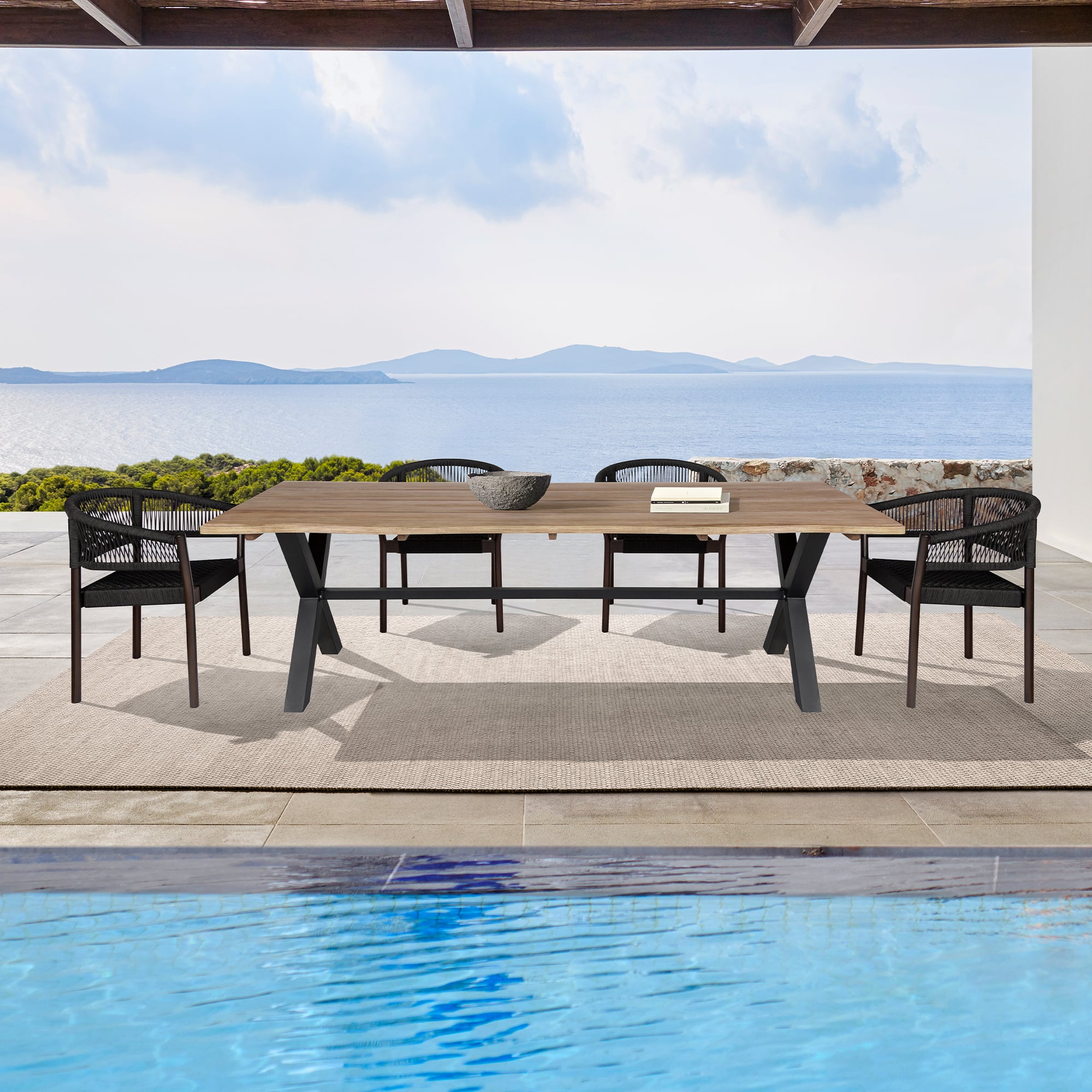 Armen Living Glendora / Doris Outdoor Dining Set
