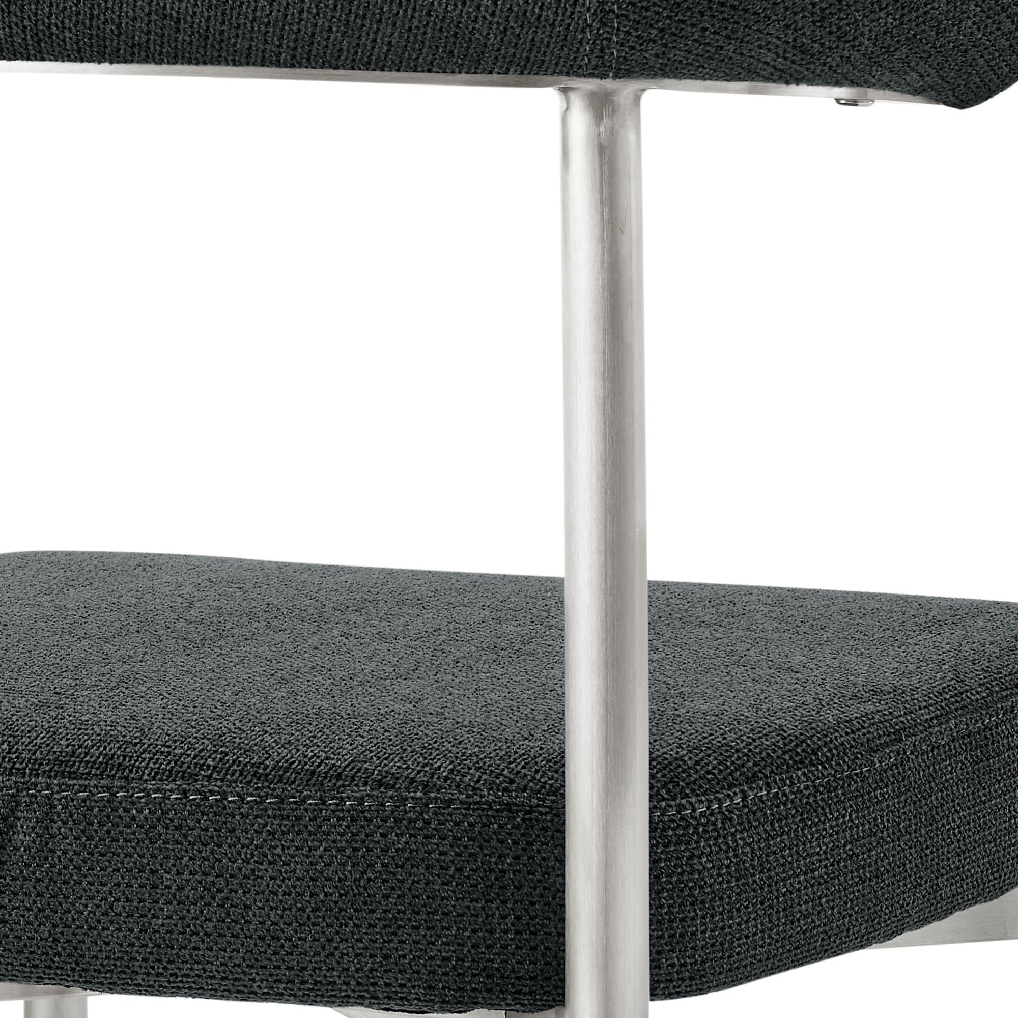 Armen Living Shannon Metal Open-Back Upholstered Dining Chair