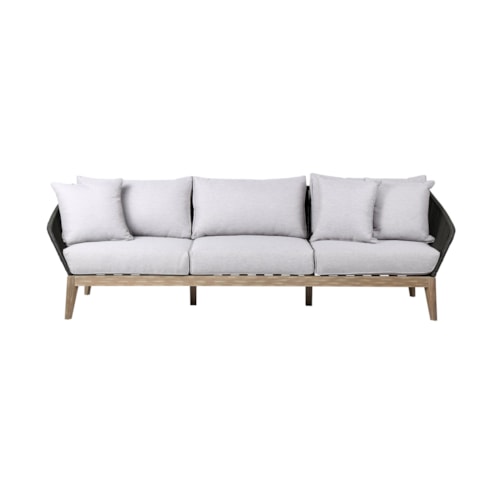 Contemporary Indoor/Outdoor Sofa with Cushions