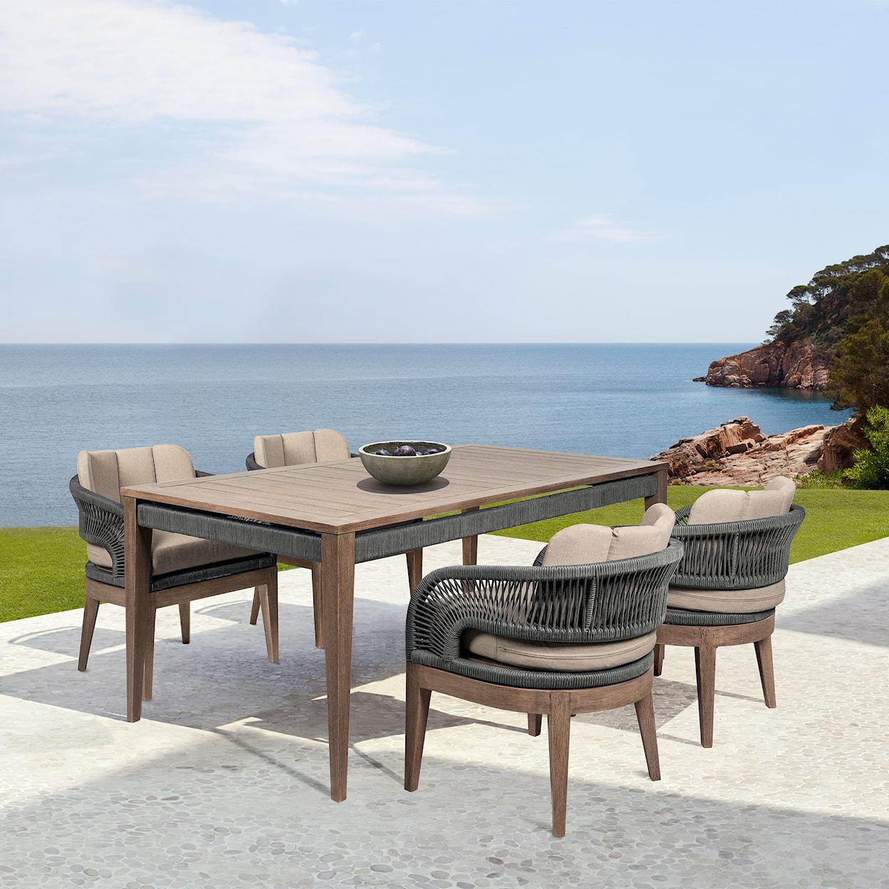 Armen Living Orbit Outdoor Dining Set