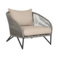 Contemporary Outdoor Chair with Rope Arms