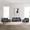 Armen Living Lizette Brown Leather Living Room Set