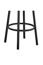 Armen Living Madrid Contemporary Swivel Counter Height Faux Leather and Metal Bar Stool