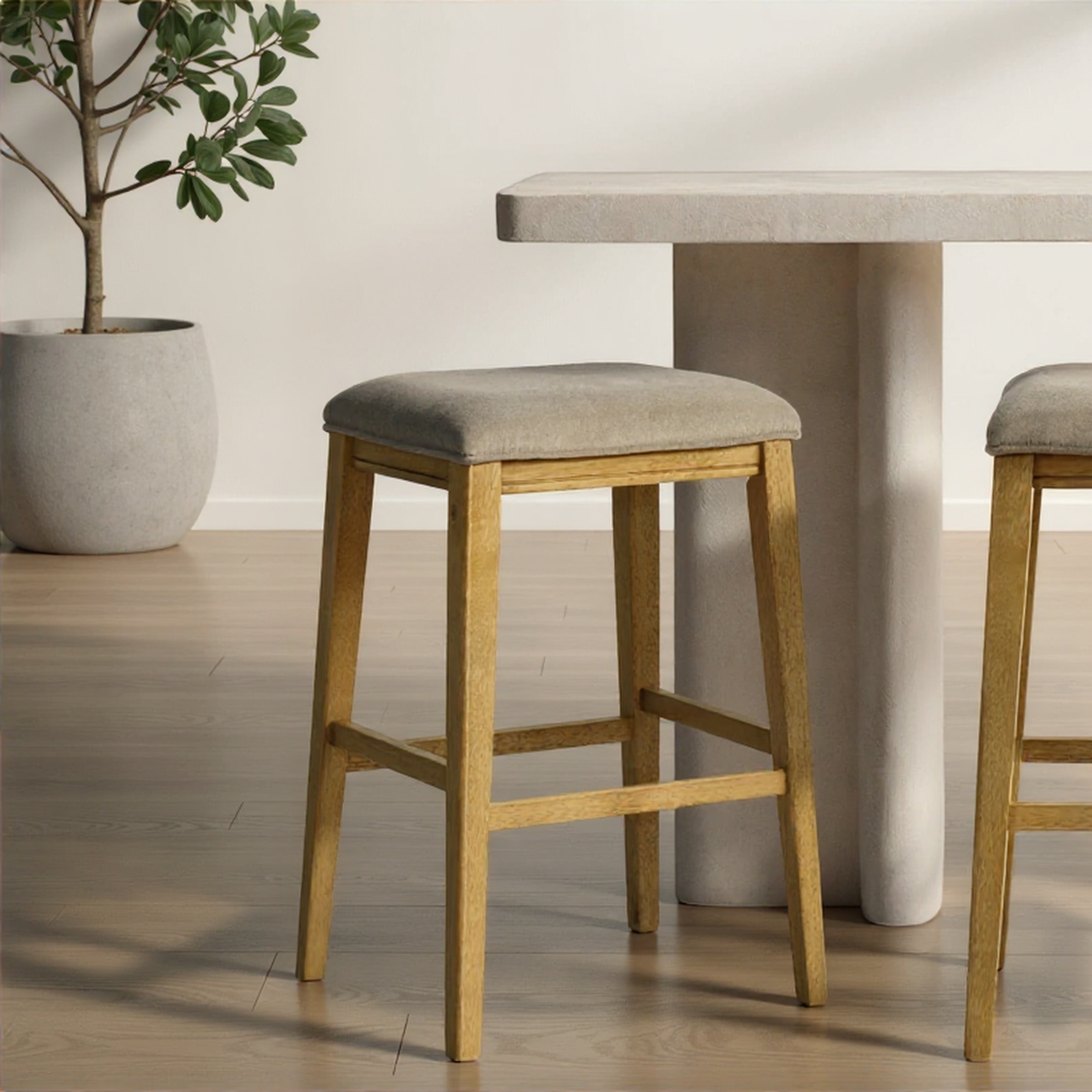 Armen Living Jane Upholstered Backless Barstool