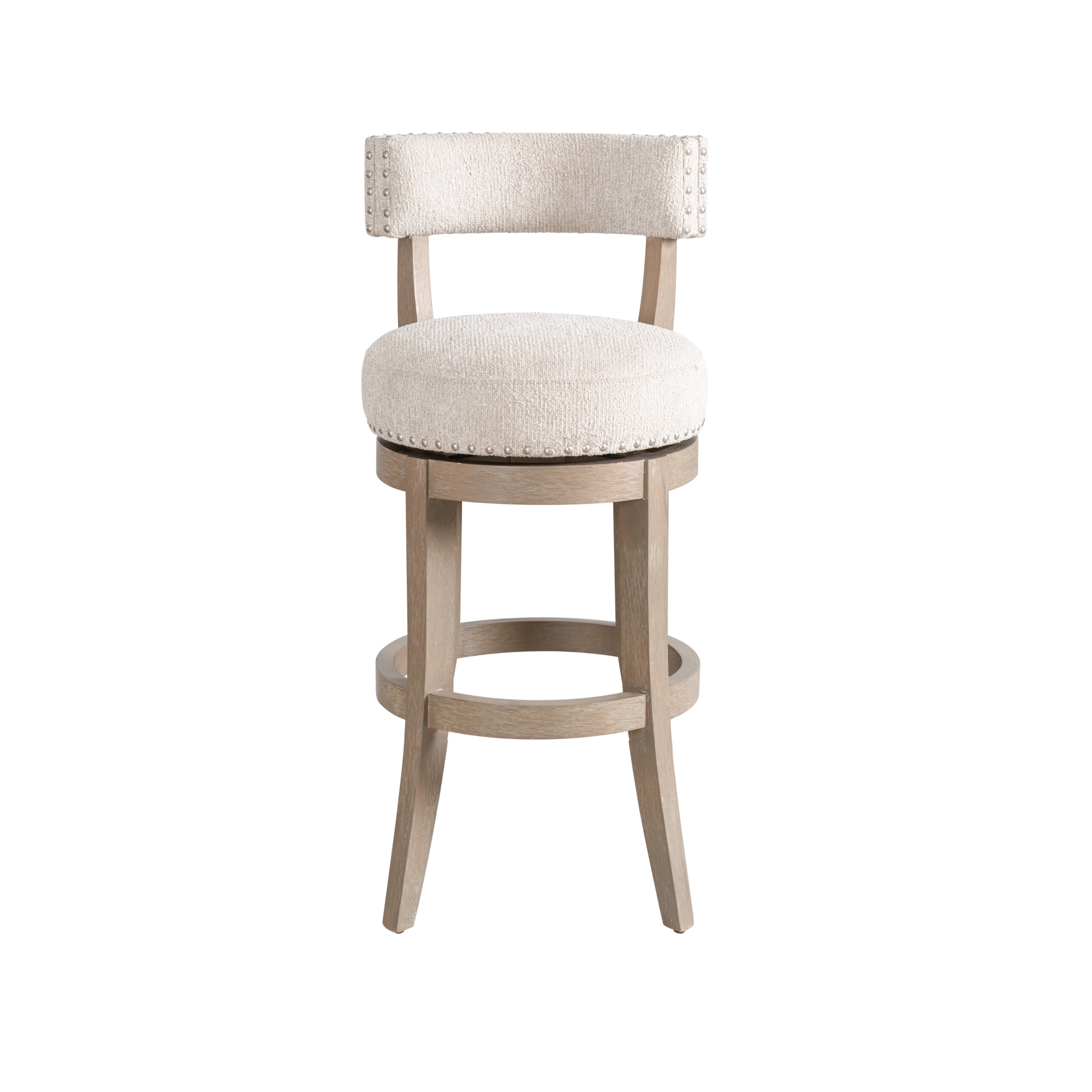 Armen Living Mystic Upholstered Open-Back Swivel Barstool