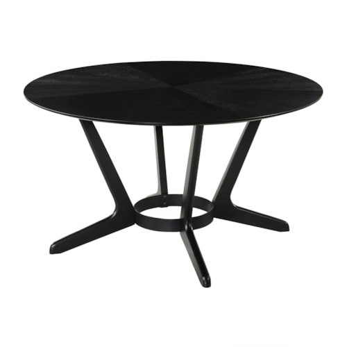Mid-Century Modern Round Wood Dining Table