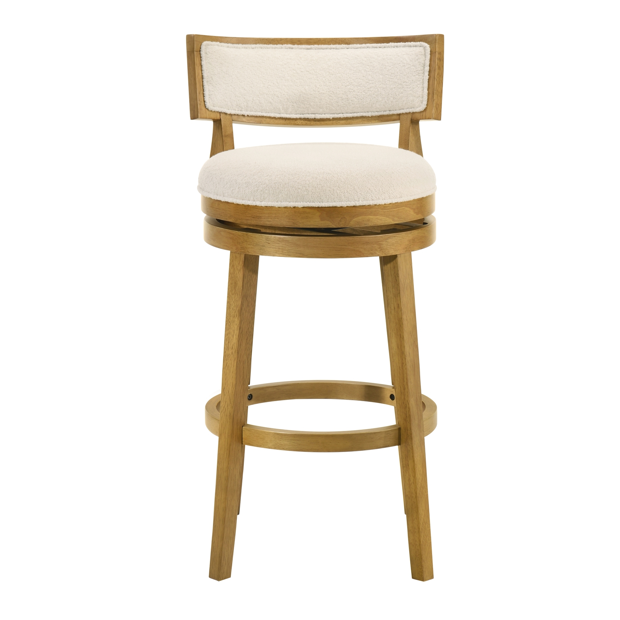 Armen Living Noely Upholstered Round Swivel Barstool