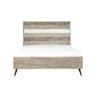 Queen Platform Bed in Two Tone Acacia Wood