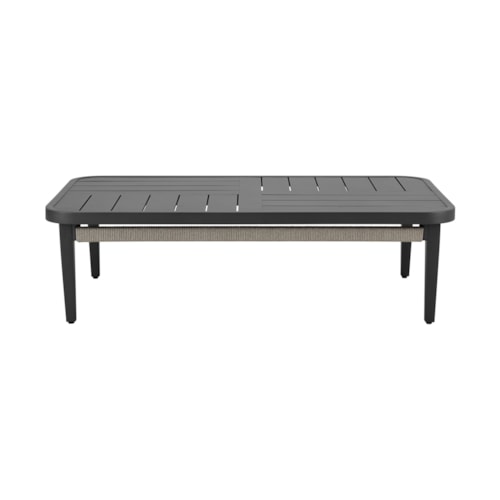 Contemporary Patio Coffee Table with Rope Accents