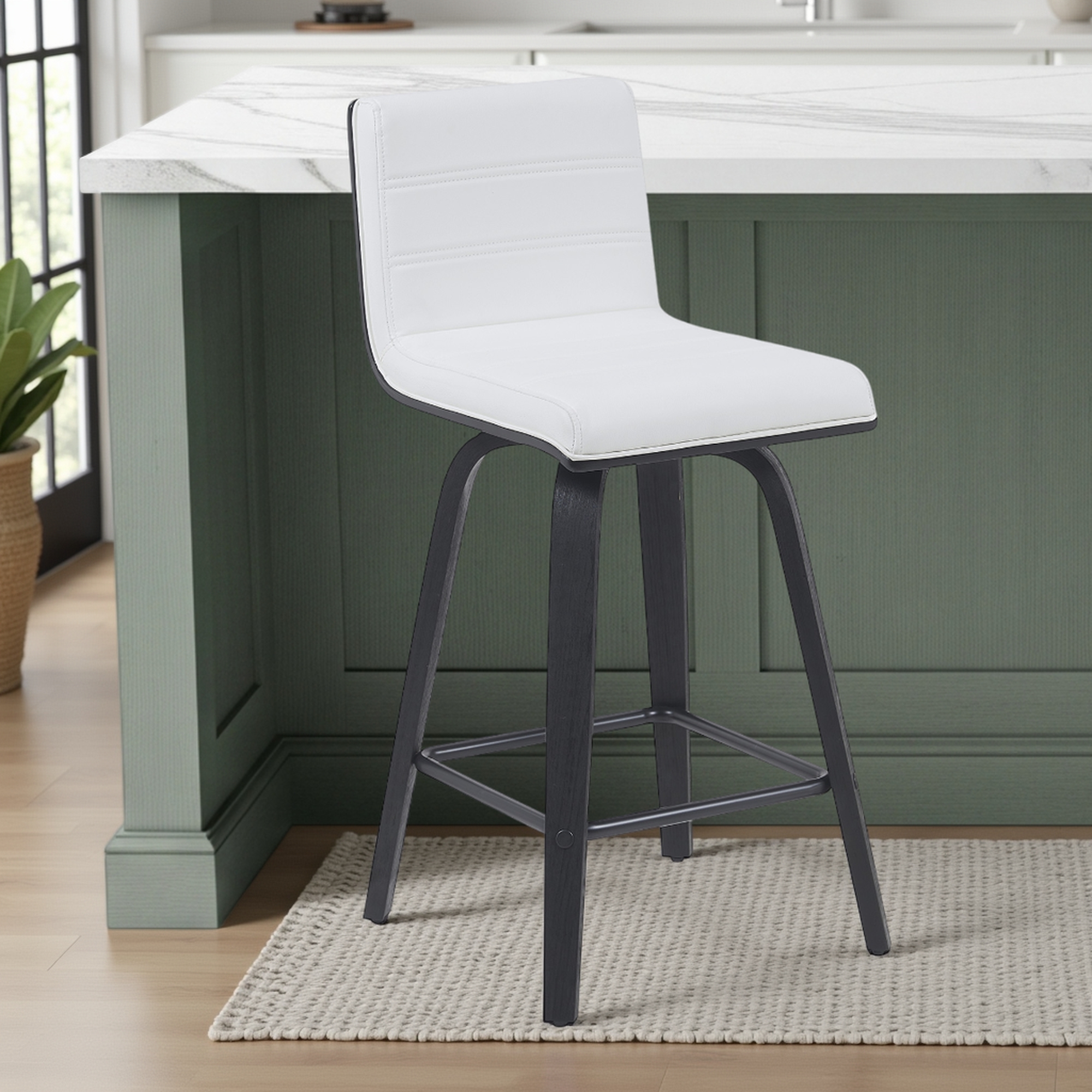 Armen Living Vienna Upholstered Swivel Counter Stool