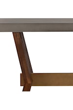 Armen Living Picadilly Contemporary Rectangular Wood Dining Table with Concrete Top