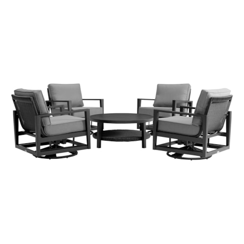 5-Piece Outdoor Aluminum Chat Set