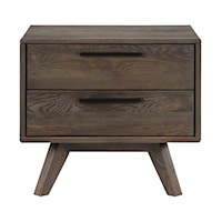 Mid Century Modern 2-Drawer Nightstand