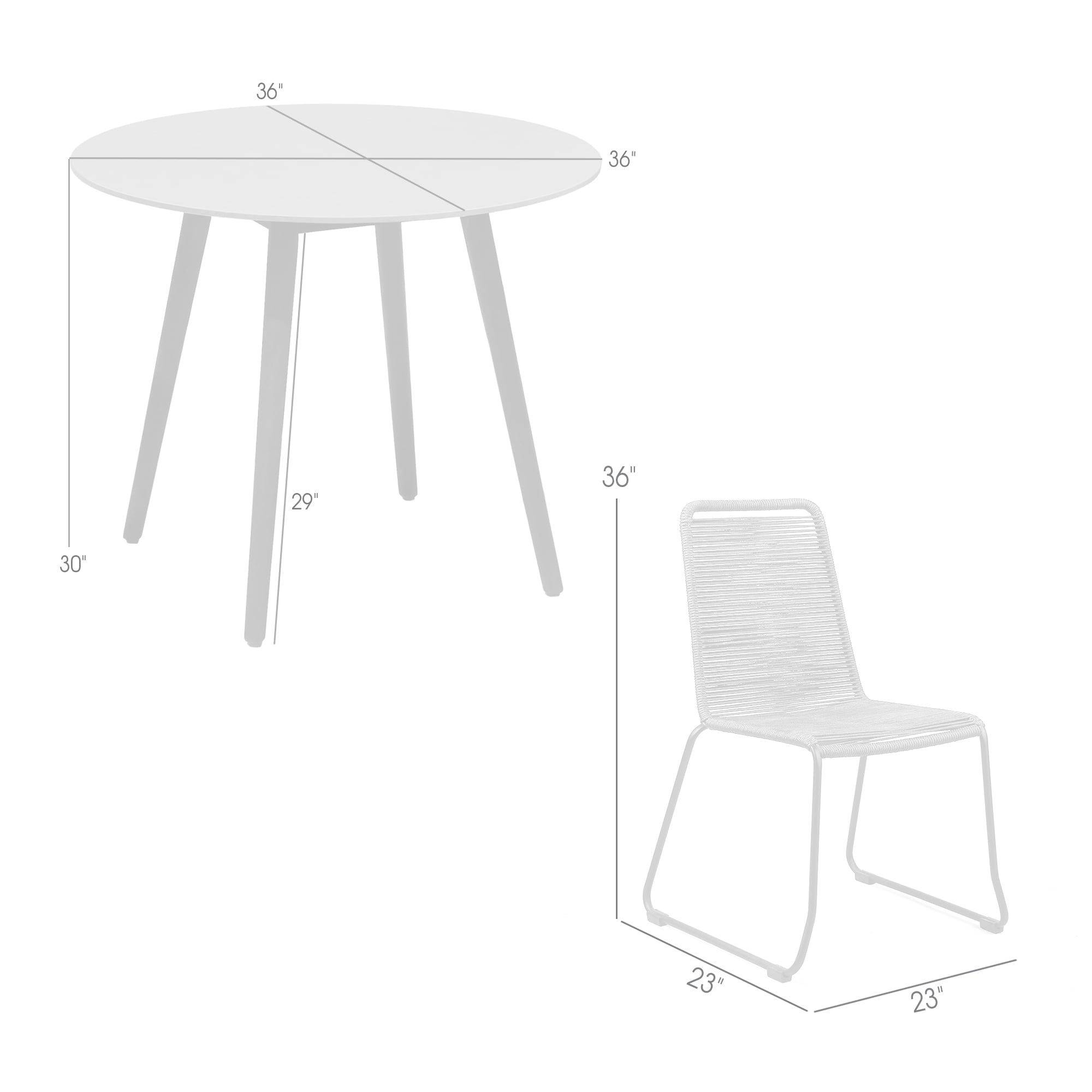 Armen Living Kylie / Shasta 3-Piece Outdoor Dining Set