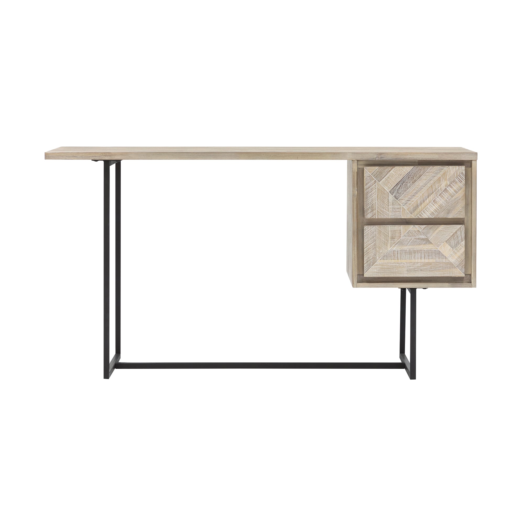 2-Drawer Desk in Natural Acacia Wood