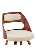 Armen Living Julius Contemporary Faux Leather and Walnut Wood Bar Stool