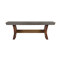 Contemporary Acacia Wood Coffee Table with Concrete Top