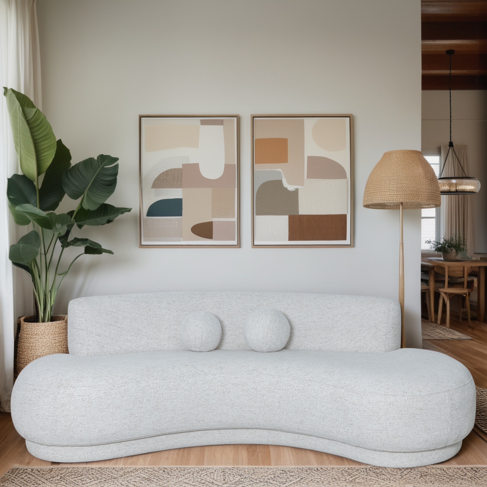Armen Living Oakland Armless Oval Lounge Sofa