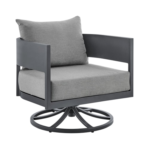 Contemporary Outdoor Swivel Rocking Chair with 360 Degree Swivel
