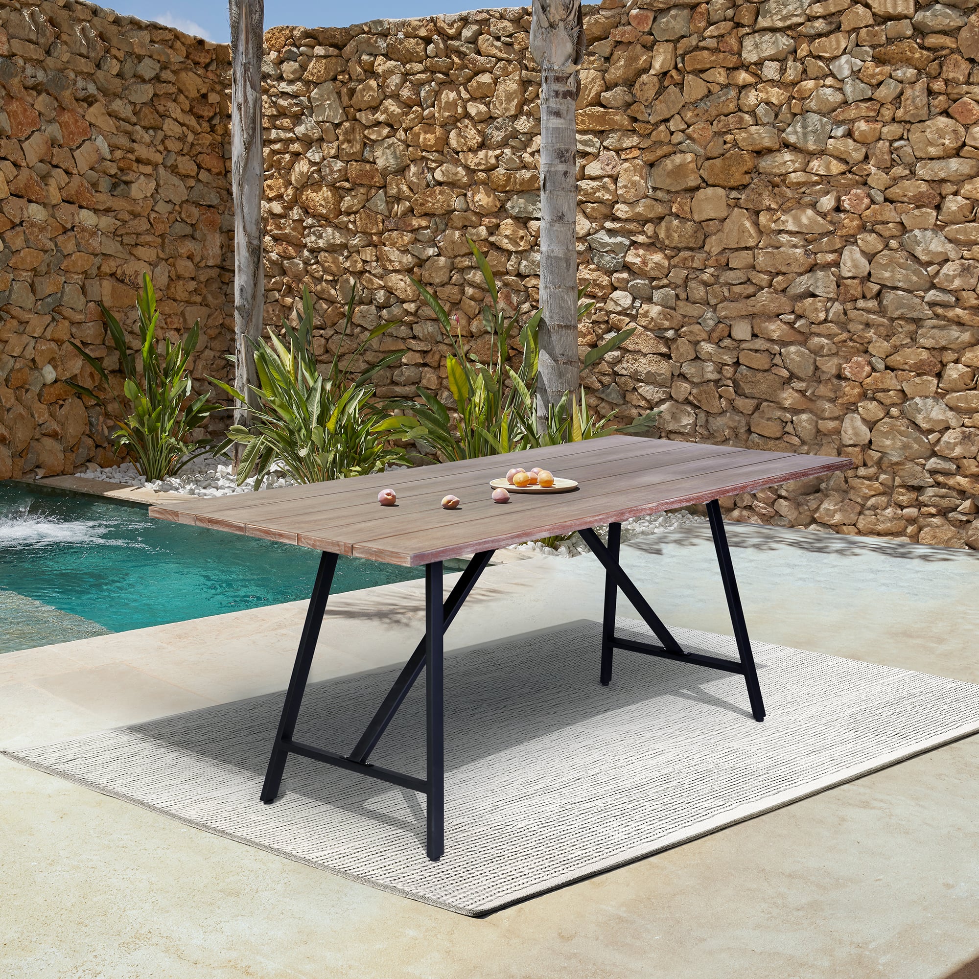 Armen Living Frinton Rectangular Outdoor Dining Table
