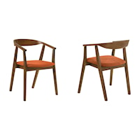Mid-Century Modern Wood Dining Chair Set of 2
