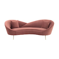 Glam Sweetheart Back Sofa with Brushed Gold Legs