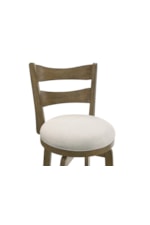 Armen Living Blair Farmhouse Full-Back Swivel Counter Stool with Upholstered Seat