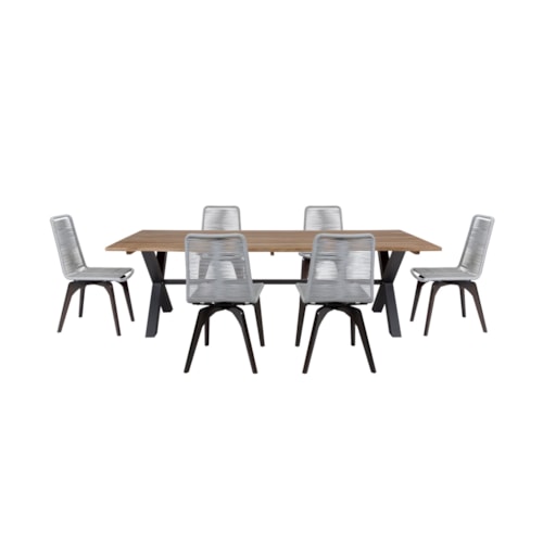 Contemporary Outdoor 7 Piece Dining Set
