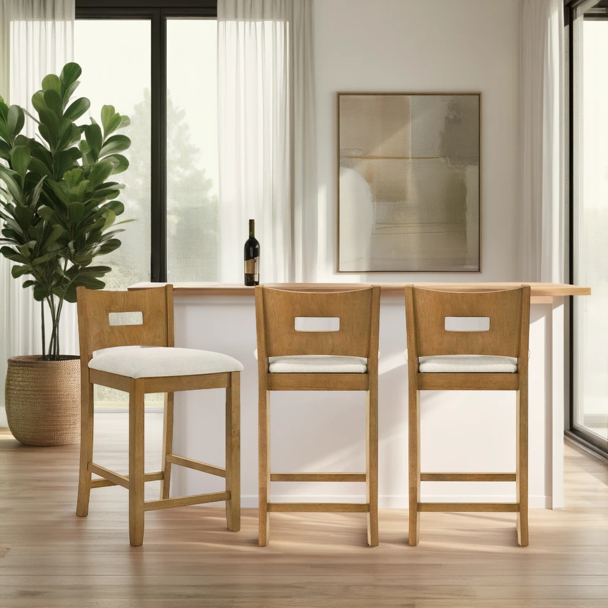 Armen Living Ren Upholstered Barstool