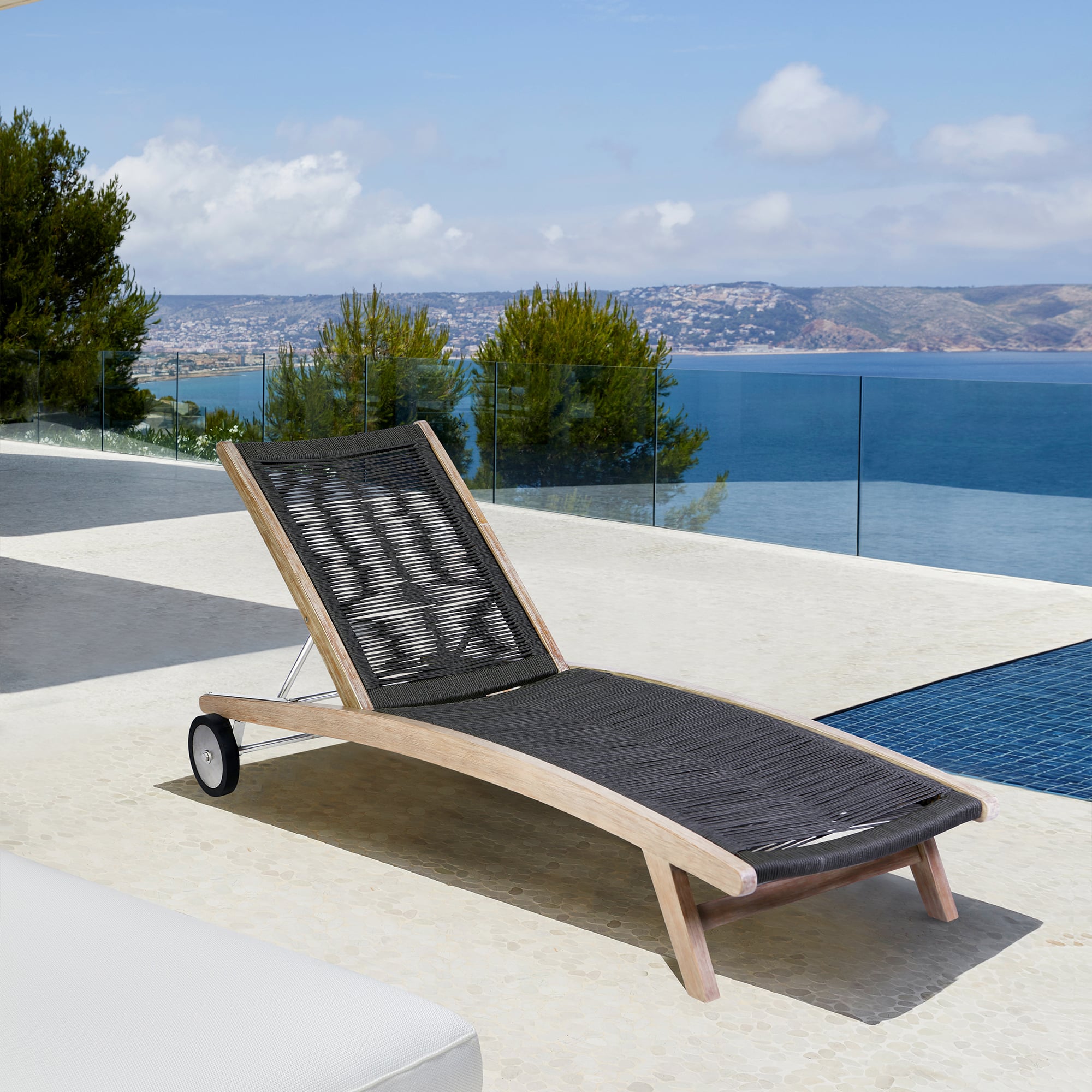 Armen Living Odette Outdoor Adjustable Chaise Lounge
