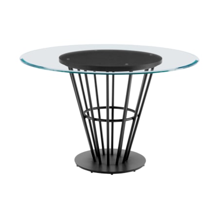 48" Round Glass-Top Dining Table