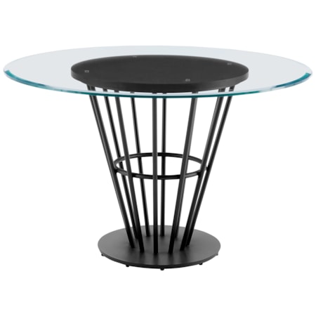 48" Round Glass-Top Dining Table