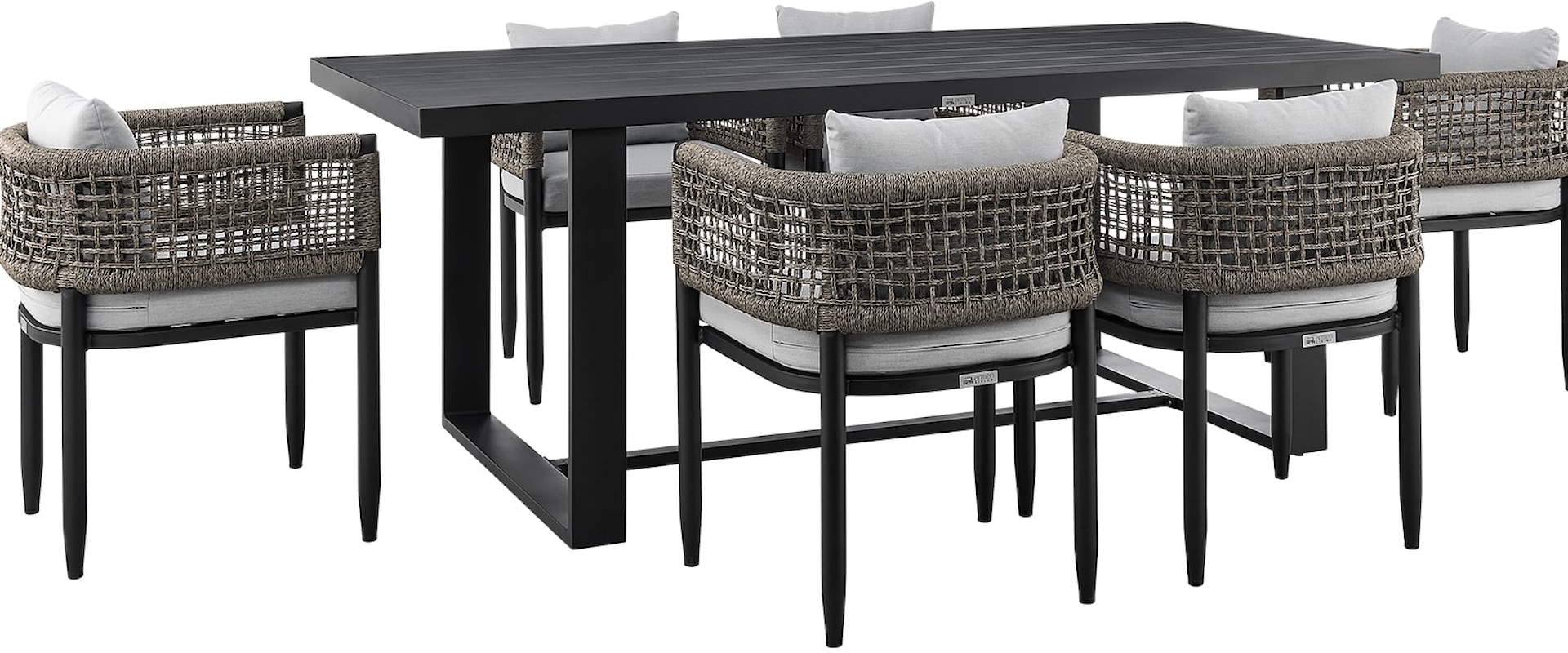 Contemporary 7-Piece Outdoor Dining Table Set