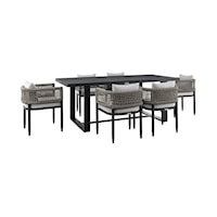 Contemporary 7-Piece Outdoor Dining Table Set