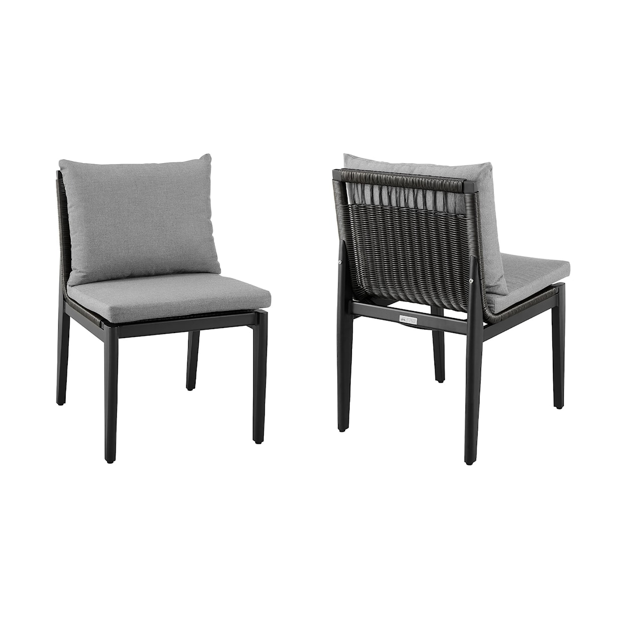 Armen Living Grand Set of 2 Outdoor Dining Chairs