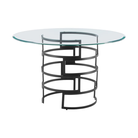 48&quot; Round Glass-Top Dining Table