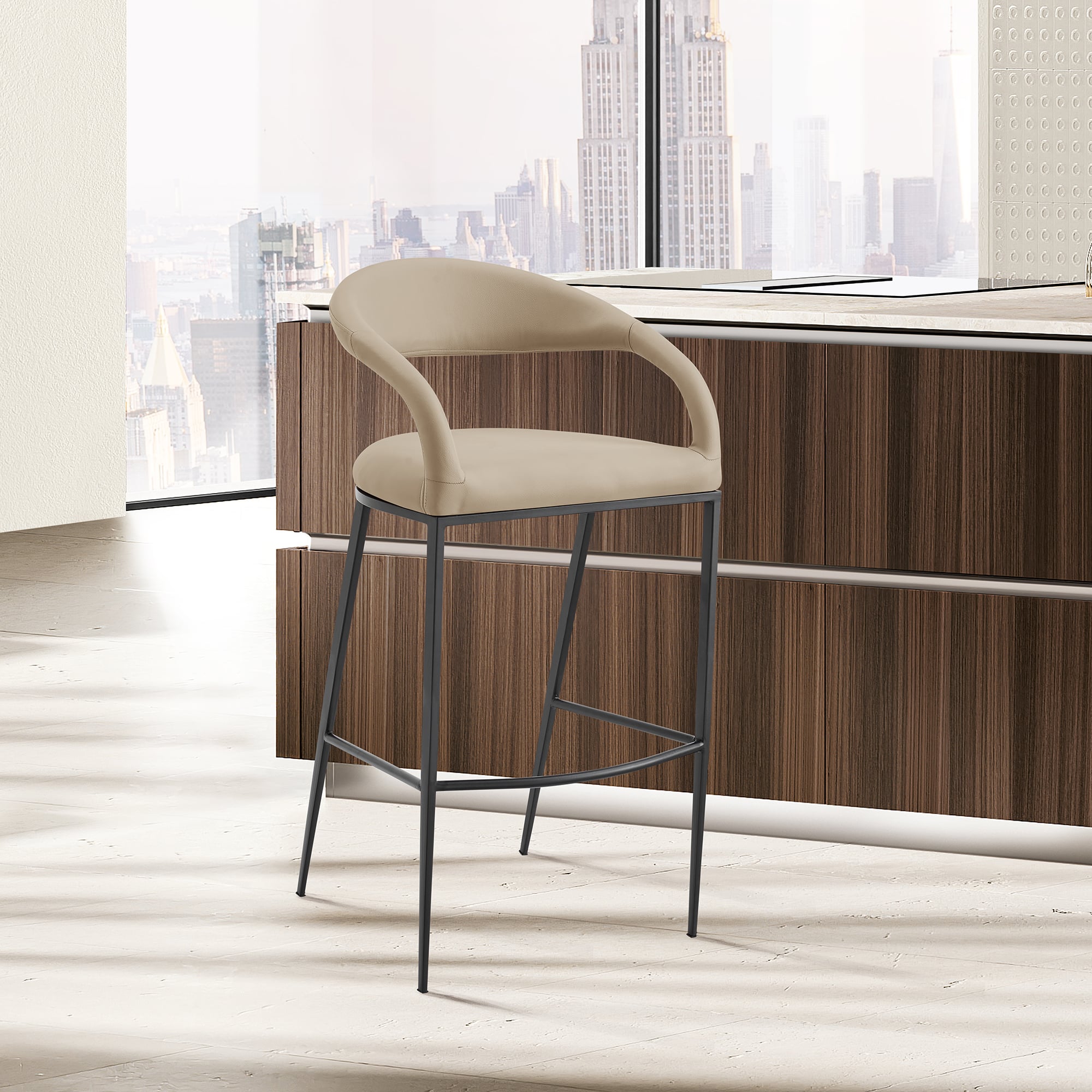 Armen Living Ramona Fixed Counter-Height Stool