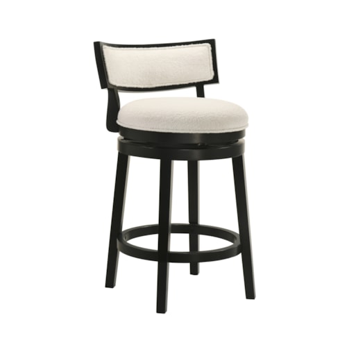 Modern Farmhouse Upholstered Swivel Counter Stool