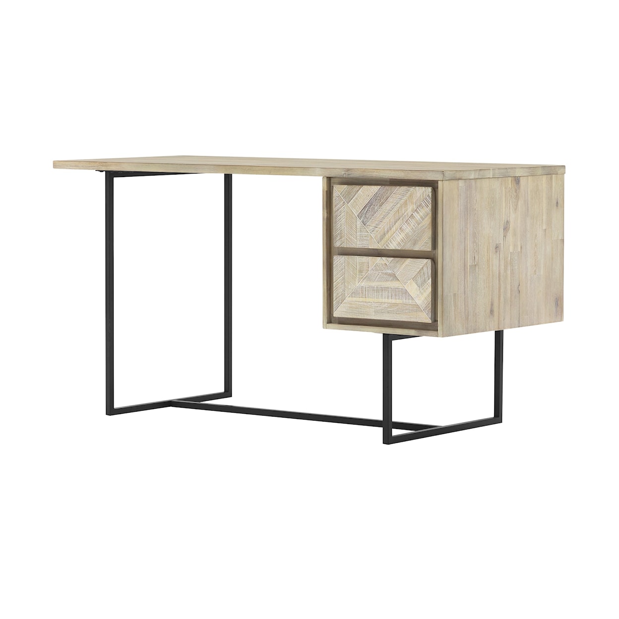 Armen Living Peridot 2-Drawer Desk in Natural Acacia Wood