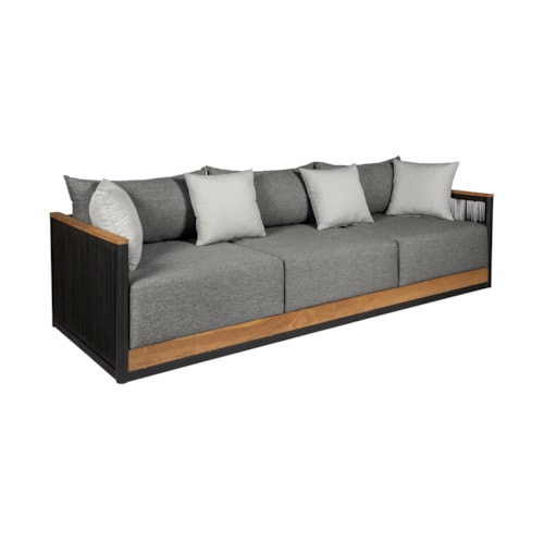 Contemporary Outdoor Sofa with Tuxedo Arms