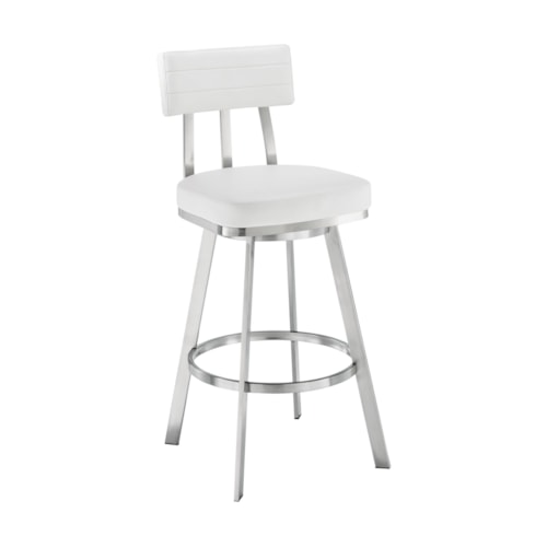 Contemporary Swivel Counter Stool with Stainless Steel Frame